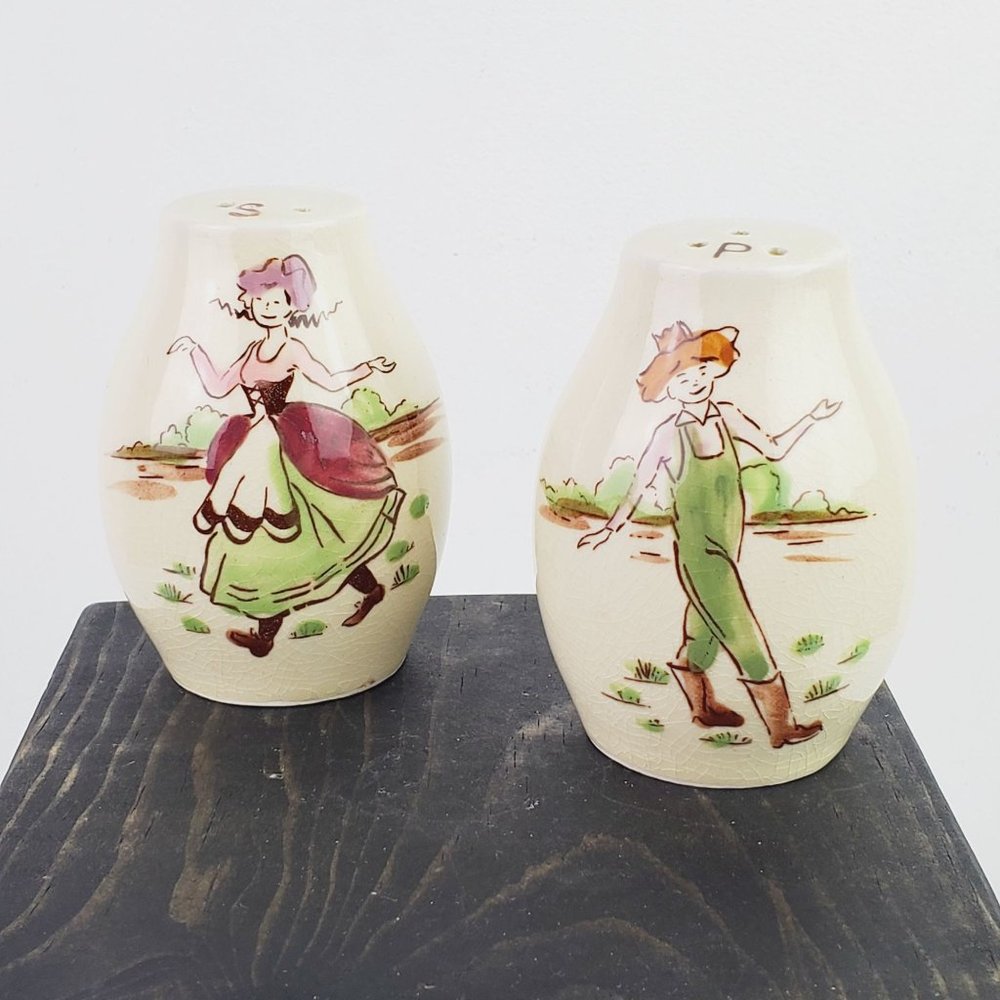 Vintage Relco Japan Dancing Farmers Salt & Pepper Shakers - Picture 5 of 8